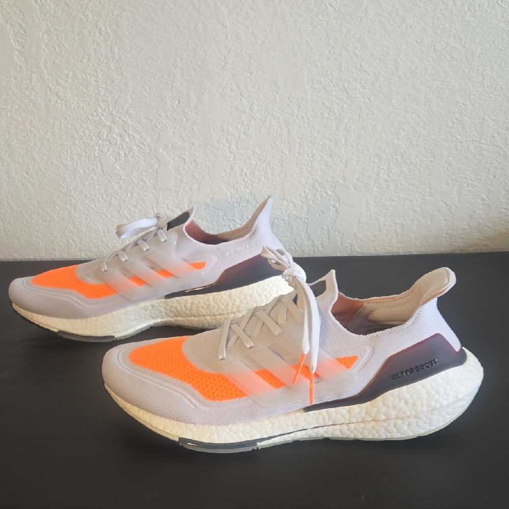 Adidas Men's Athletic Shoes - White and Orange - Picture 6 of 12